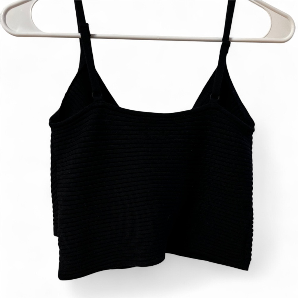 Black Ribbed Women's Top - Picture 2 of 2